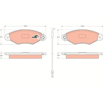 Jeu de 4 plaquettes de frein avant TRW OEM 4106000QAG