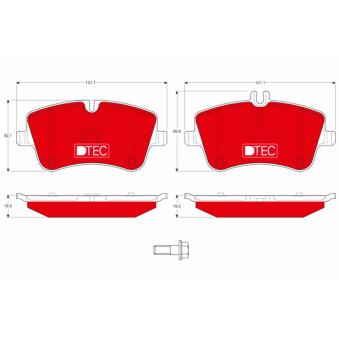 Jeu de 4 plaquettes de frein avant TRW OEM 0034204520