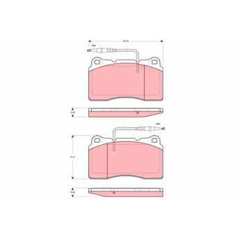 Jeu de 4 plaquettes de frein avant TRW OEM 9404252548