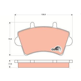 Jeu de 4 plaquettes de frein avant TRW OEM 9110993