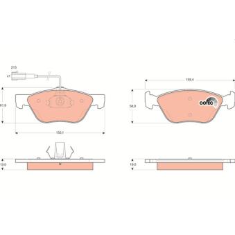 Jeu de 4 plaquettes de frein avant TRW GDB1445 pour LEXUS ES 1.9 JTD - 110cv