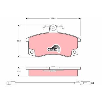 Jeu de 4 plaquettes de frein avant TRW GDB1446 pour LEXUS GS 1100 - 58cv
