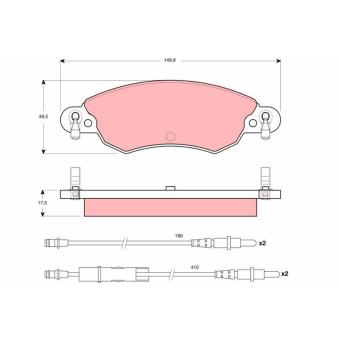 Jeu de 4 plaquettes de frein avant TRW OEM 425214