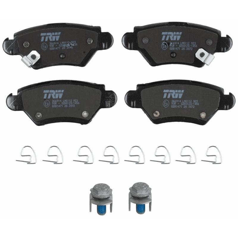 Jeu de 4 plaquettes de frein arrière TRW GDB1471 - Visuel 1