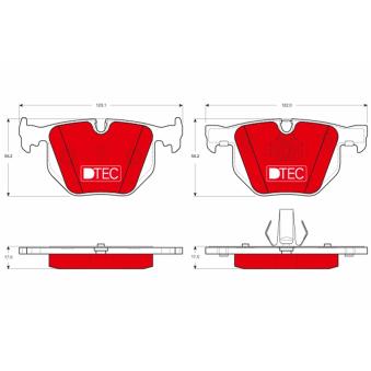 Jeu de 4 plaquettes de frein arrière TRW OEM 34216761285 Jeu de 4 plaquettes de frein arrière TRW OEM 34216761285