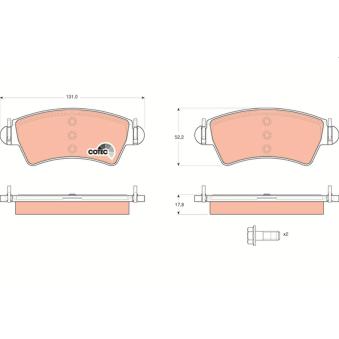Jeu de 4 plaquettes de frein avant TRW OEM 425229