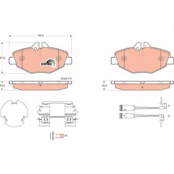Jeu de 4 plaquettes de frein avant TRW [GDB1542]