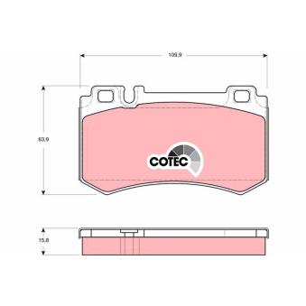 Jeu de 4 plaquettes de frein arrière TRW GDB1544 pour TOYOTA CELICA E 55 AMG Kompressor - 476cv