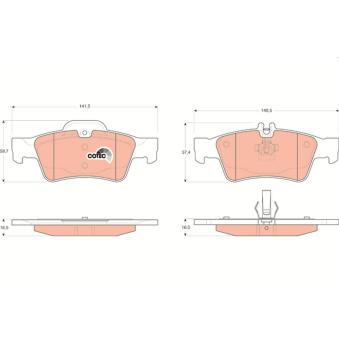Jeu de 4 plaquettes de frein arrière TRW GDB1546 pour FORD TRANSIT CONNECT 3.5 - 292cv