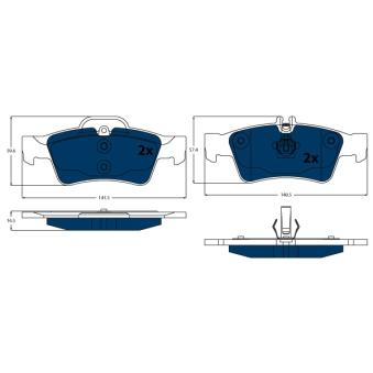 Jeu de 4 plaquettes de frein arrière TRW OEM 0054201020