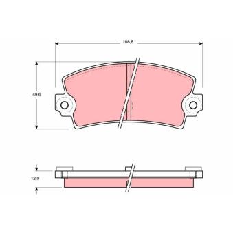 Jeu de 4 plaquettes de frein arrière TRW [GDB155]