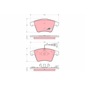 Jeu de 4 plaquettes de frein avant TRW OEM 7H0698151A