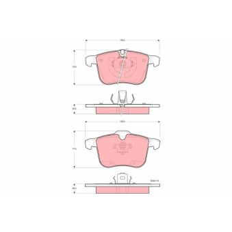 Jeu de 4 plaquettes de frein avant TRW [GDB1567]