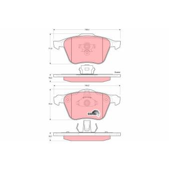 Jeu de 4 plaquettes de frein avant TRW OEM 30793231