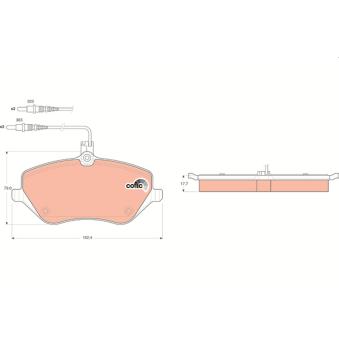 Jeu de 4 plaquettes de frein avant TRW GDB1595 pour TOYOTA STARLET 3.0 V6 - 211cv