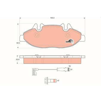 Jeu de 4 plaquettes de frein avant TRW [GDB1600]