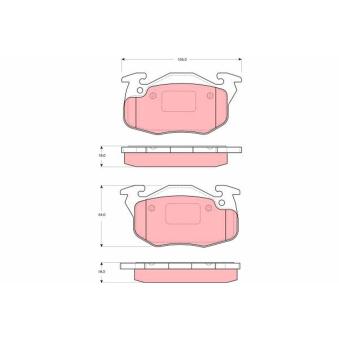 Jeu de 4 plaquettes de frein avant TRW [GDB1615]