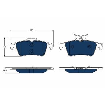Jeu de 4 plaquettes de frein arrière TRW [GDB1621BTE]