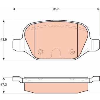Jeu de 4 plaquettes de frein arrière TRW OEM 77363341