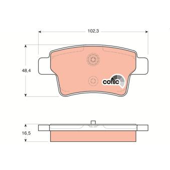Jeu de 4 plaquettes de frein arrière TRW [GDB1692]