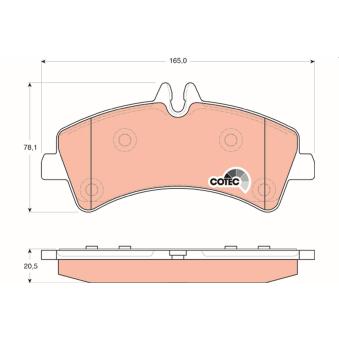 Jeu de 4 plaquettes de frein arrière TRW OEM 0064204520