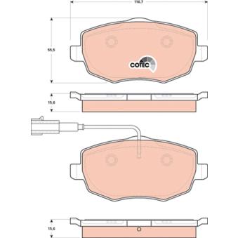 Jeu de 4 plaquettes de frein avant TRW OEM 77364331