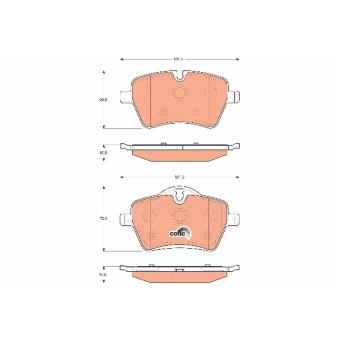 Jeu de 4 plaquettes de frein avant TRW GDB1712 pour MINI MINI PACEMAN Cooper SD - 143cv