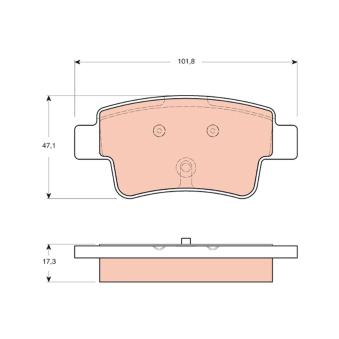 Jeu de 4 plaquettes de frein arrière TRW OEM 1605356