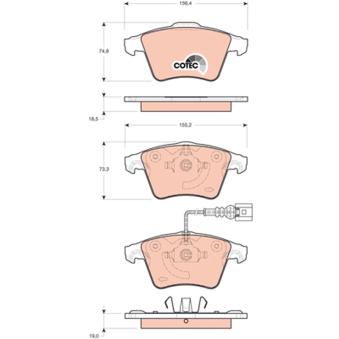 Jeu de 4 plaquettes de frein avant TRW OEM 7L6698151F