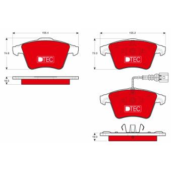Jeu de 4 plaquettes de frein avant TRW OEM 7L6698151F