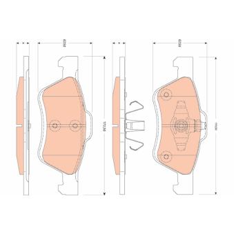 Jeu de 4 plaquettes de frein avant TRW GDB1752 pour MITSUBISHI GALANT 2.0 16V - 124cv