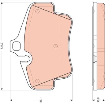 Jeu de 4 plaquettes de frein arrière TRW GDB1758 pour PORSCHE 911 3.8 - 408cv