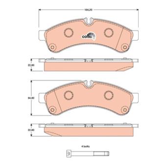 Jeu de 4 plaquettes de frein arrière TRW OEM 500055652