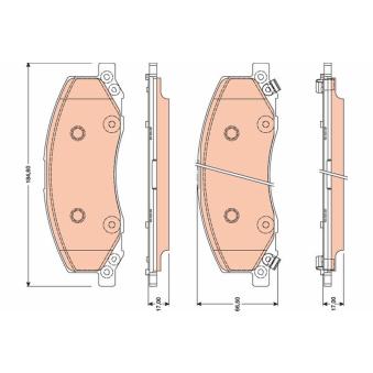 Jeu de 4 plaquettes de frein avant TRW GDB1781 pour HYUNDAI I30 2.0 CDTI - 110cv