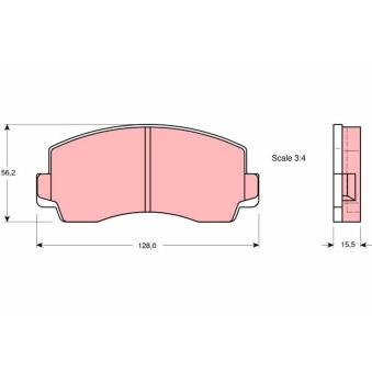 Jeu de 4 plaquettes de frein avant TRW GDB180