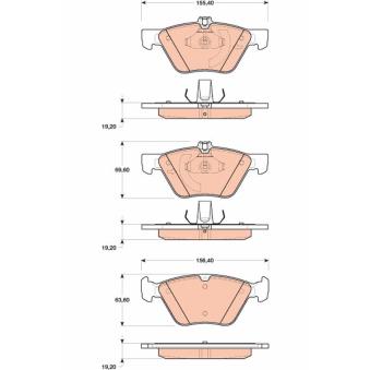 Jeu de 4 plaquettes de frein avant TRW OEM A0044200720