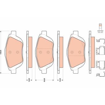 Jeu de 4 plaquettes de frein avant TRW OEM 425431