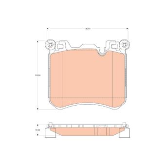 Jeu de 4 plaquettes de frein avant TRW OEM 34116793643 Jeu de 4 plaquettes de frein avant TRW OEM 34116793643