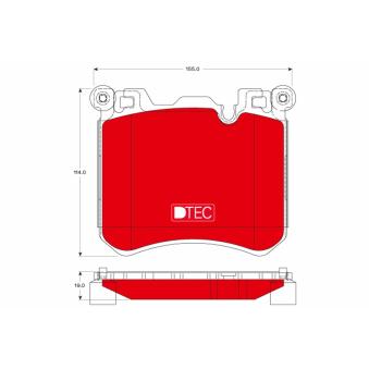 Jeu de 4 plaquettes de frein avant TRW OEM 34116793643 Jeu de 4 plaquettes de frein avant TRW OEM 34116793643