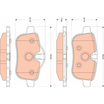 Jeu de 4 plaquettes de frein arrière TRW GDB1827 pour BMW Z4 sDrive 23i - 204cv