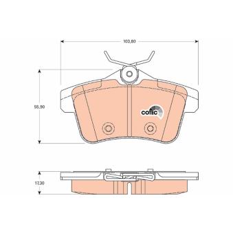 Jeu de 4 plaquettes de frein arrière TRW [GDB1828]