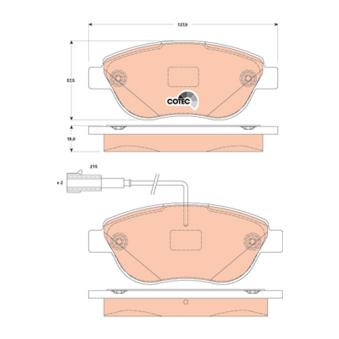 Jeu de 4 plaquettes de frein avant TRW OEM 77366530