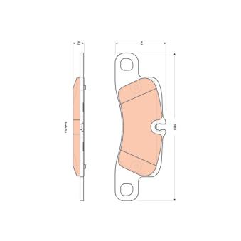 Jeu de 4 plaquettes de frein arrière TRW OEM 95535293970