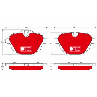 Jeu de 4 plaquettes de frein arrière TRW OEM 34216796741