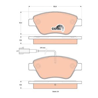 Jeu de 4 plaquettes de frein avant TRW [GDB1842]