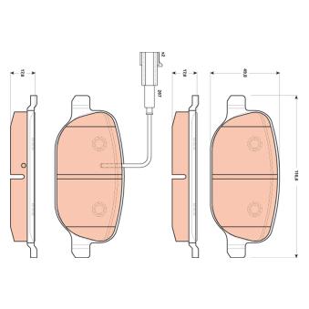 Jeu de 4 plaquettes de frein arrière TRW OEM 77365542