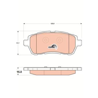 Jeu de 4 plaquettes de frein avant TRW [GDB1893]