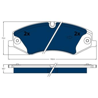 Jeu de 4 plaquettes de frein avant TRW OEM LR021253