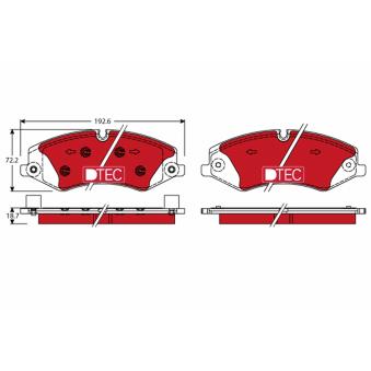 Jeu de 4 plaquettes de frein avant TRW OEM LR134700
