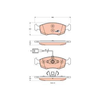 Jeu de 4 plaquettes de frein avant TRW OEM 77366270
